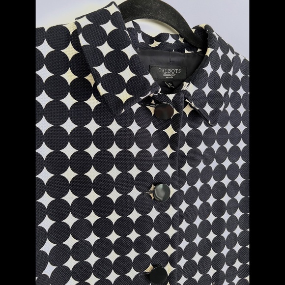 Talbots 50’s 60’s Mod Circle Pattern Blazer Size 10 Petite - Picture 2 of 11